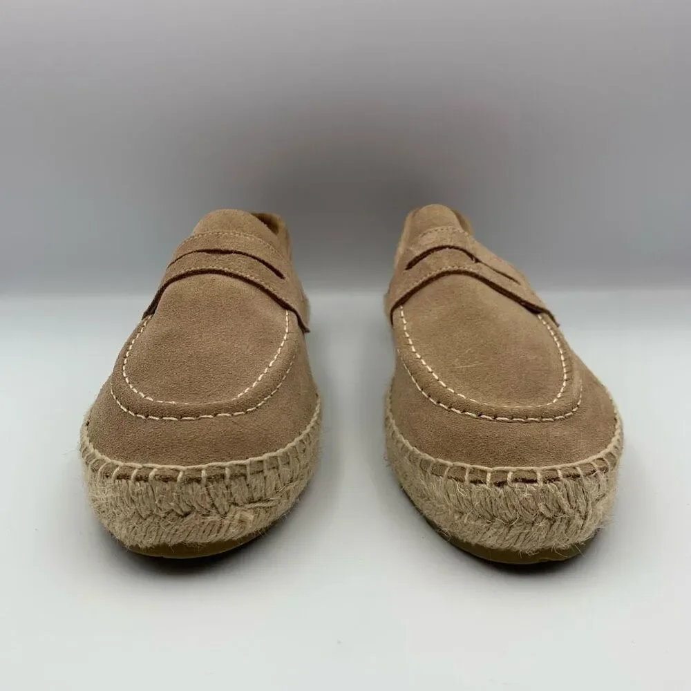 Tan Suede Espadrille Vacation Loafers - Picture 8 of 13